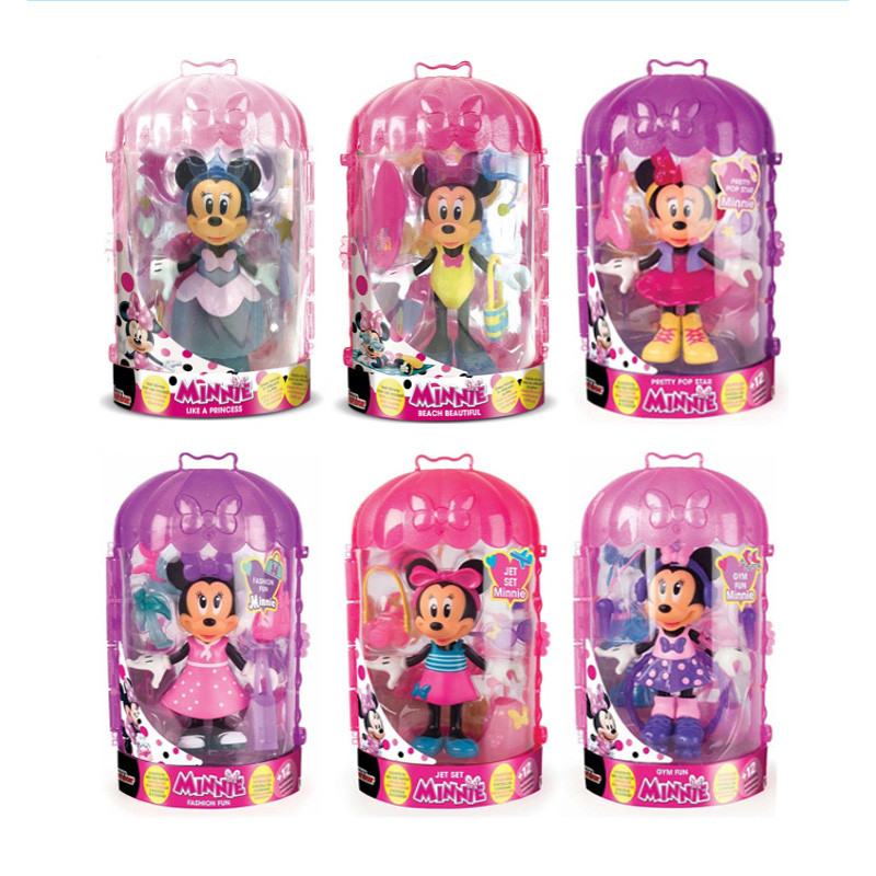 sney Junior Minnie Mouse Fabulous Fashion Funny Girls Dress-up Anime Figure Play House Toys Collect 