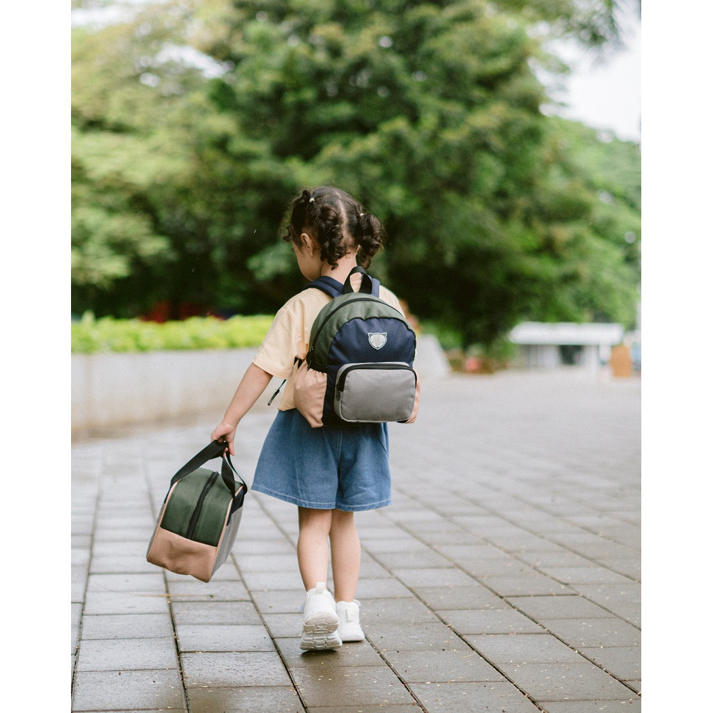 VILLASHOP Little Munya Kids Backpack Color Block Tas Sekolah Tas Ransel Anak Sekolah