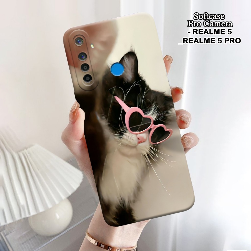 Softcase Realme 5 / 5 Pro - ORORA - Casing Realme 5 - Motif case Cats - Realme - Softcase Realme 5 P