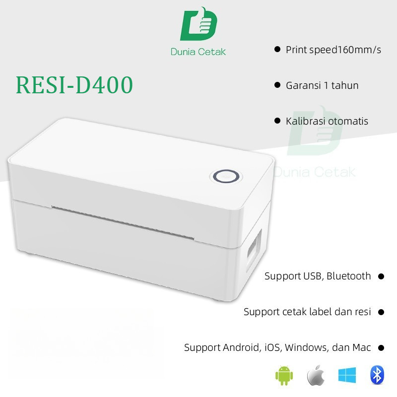 Printer Label 4 Inch 110mm Barcode Label Ub Wifi Bluetooth Thermal White