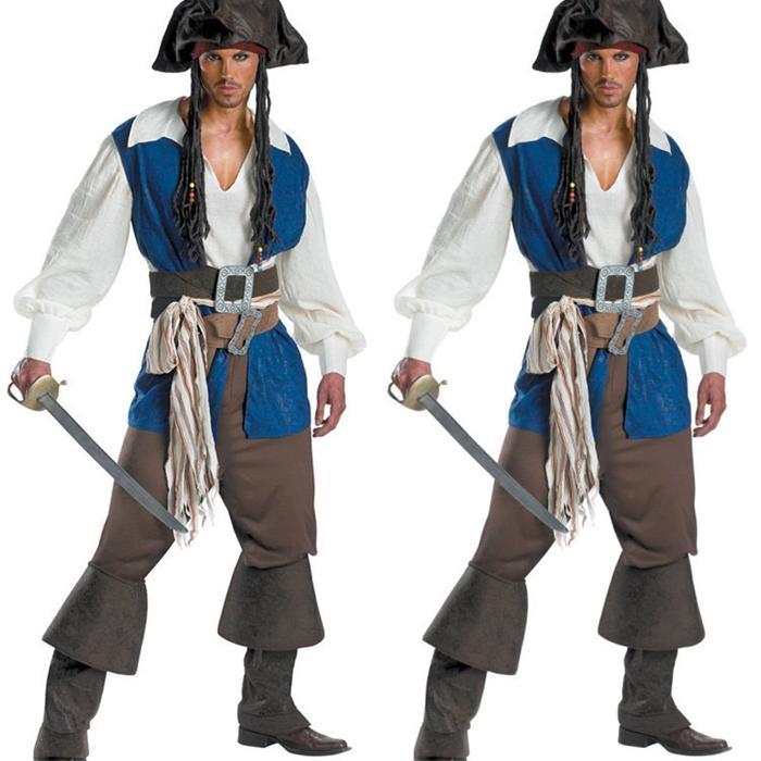 jack sparrow pirates of the caribbean man adult costume | kostum bajak laut pria dewasa