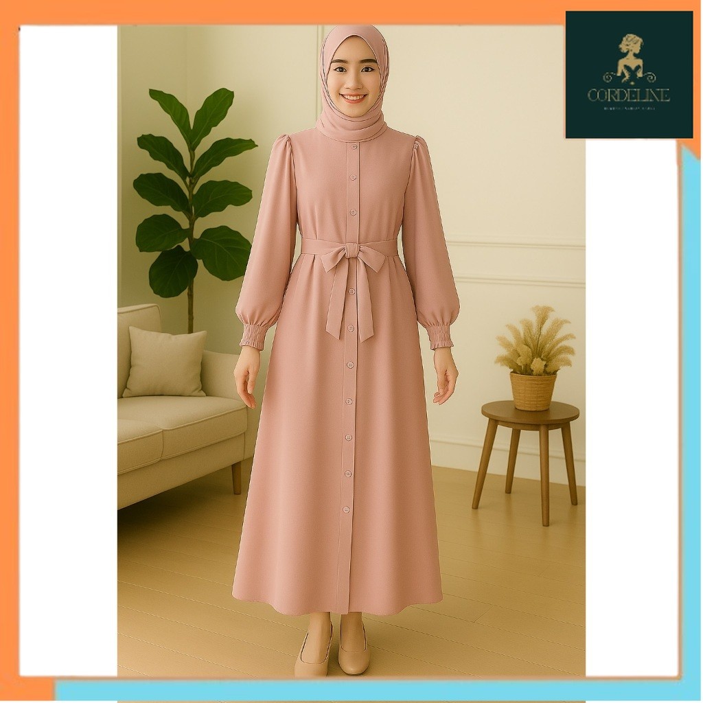 Gamis kondangan simple elegan elana