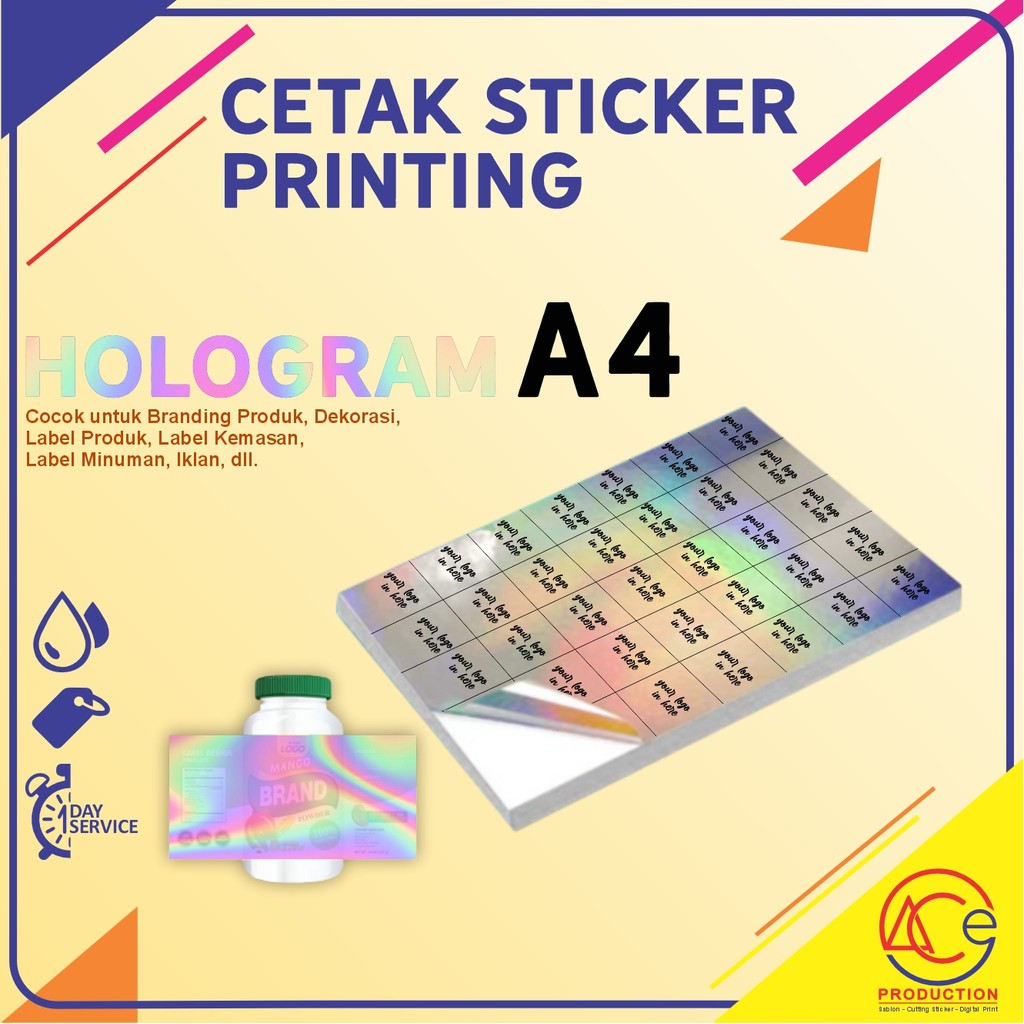 CETAK STIKER HOLOGRAM A4 STIKER LABEL STICKER LABEL PRODUK HOLOGRAM