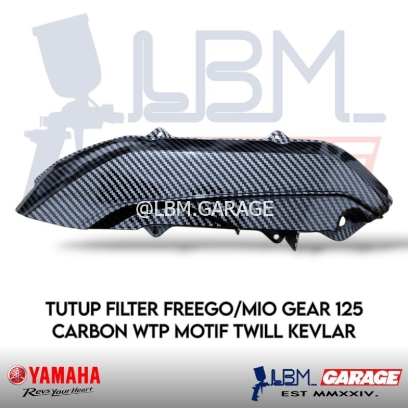 Tutup Cover Filter Freego/Mio Gear 125 Carbon WTP Motif Twill Kevlar