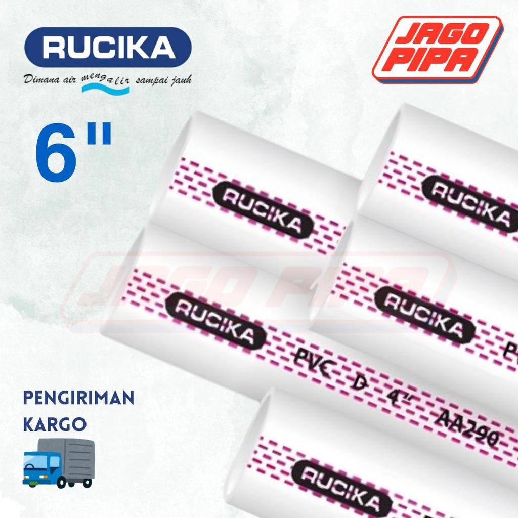 Rucika Pipa D 6 Inch PVC MOF Putih 4 Meter 6" Paralon Putih