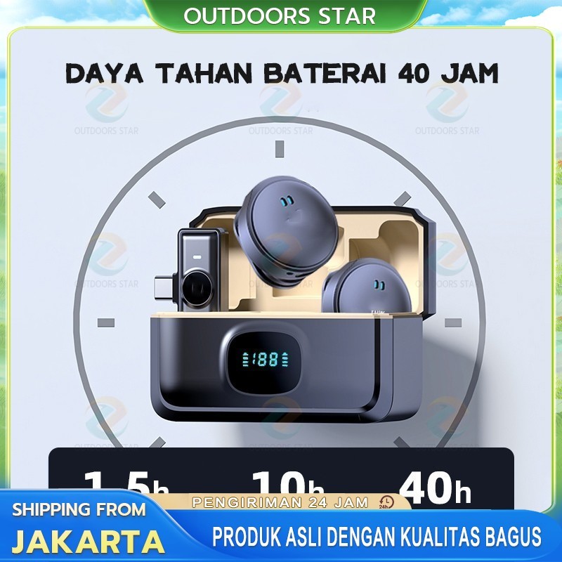 Mikrofon Nirkabel Lavalier Mic Portabel Audio Video Pembuatan Rekaman Wireless Microphone HP Clip On