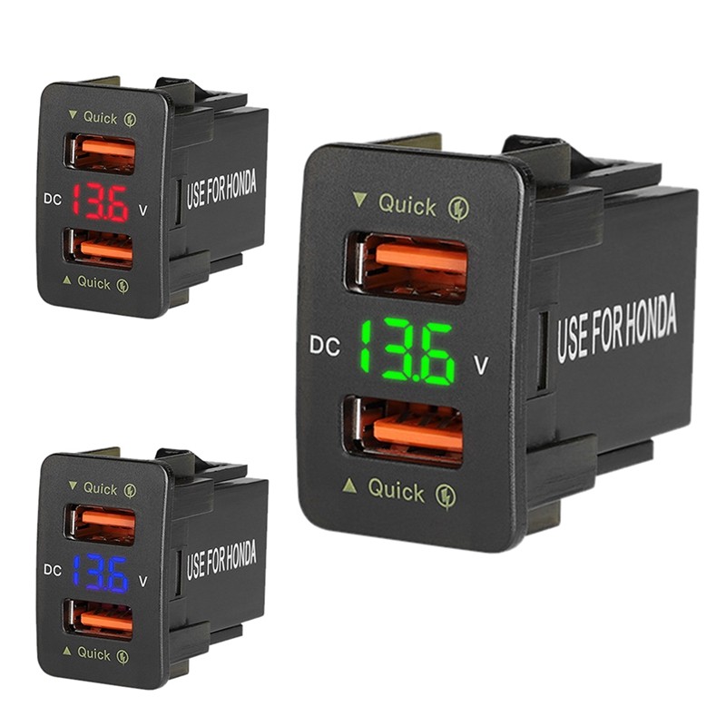 AEE7-36W Fast Car Charger QC3.0 Dual USB Fast Charger Waterproof Mobile Phone Charger For Honda