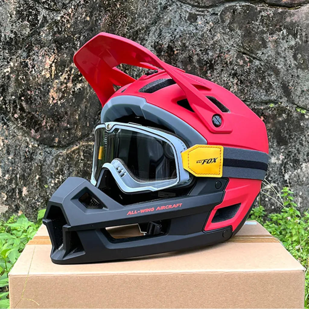 BATFOX Full Face Helmet Lightweight Mountain Bike Helmet Off-Road Dirt Jump BMX- Parks Jumps and Str