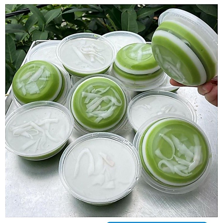 1 paket isi 6cup puding cup pandan kelapa