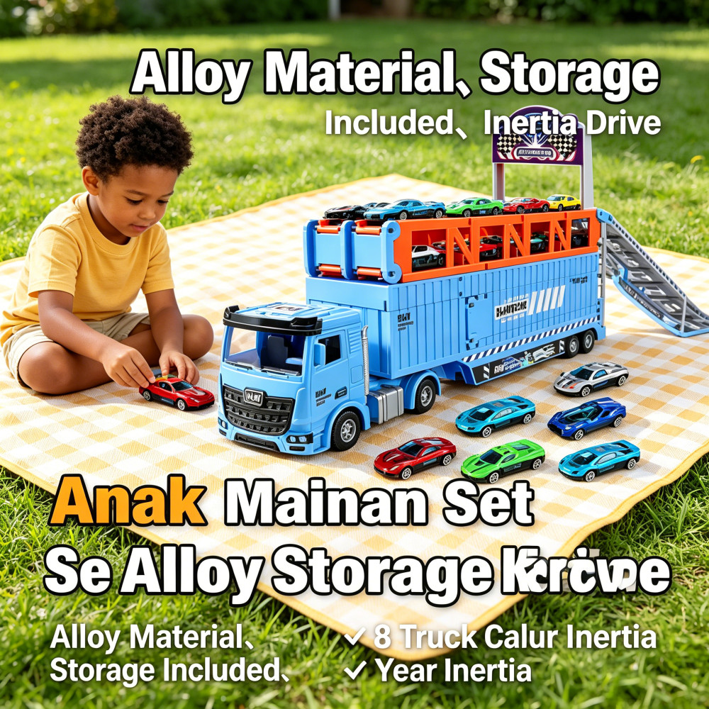 Transforming Inertia Alloy Toy Truck Set Transformers, Mainan Anak Truk Container Diecast Catapult