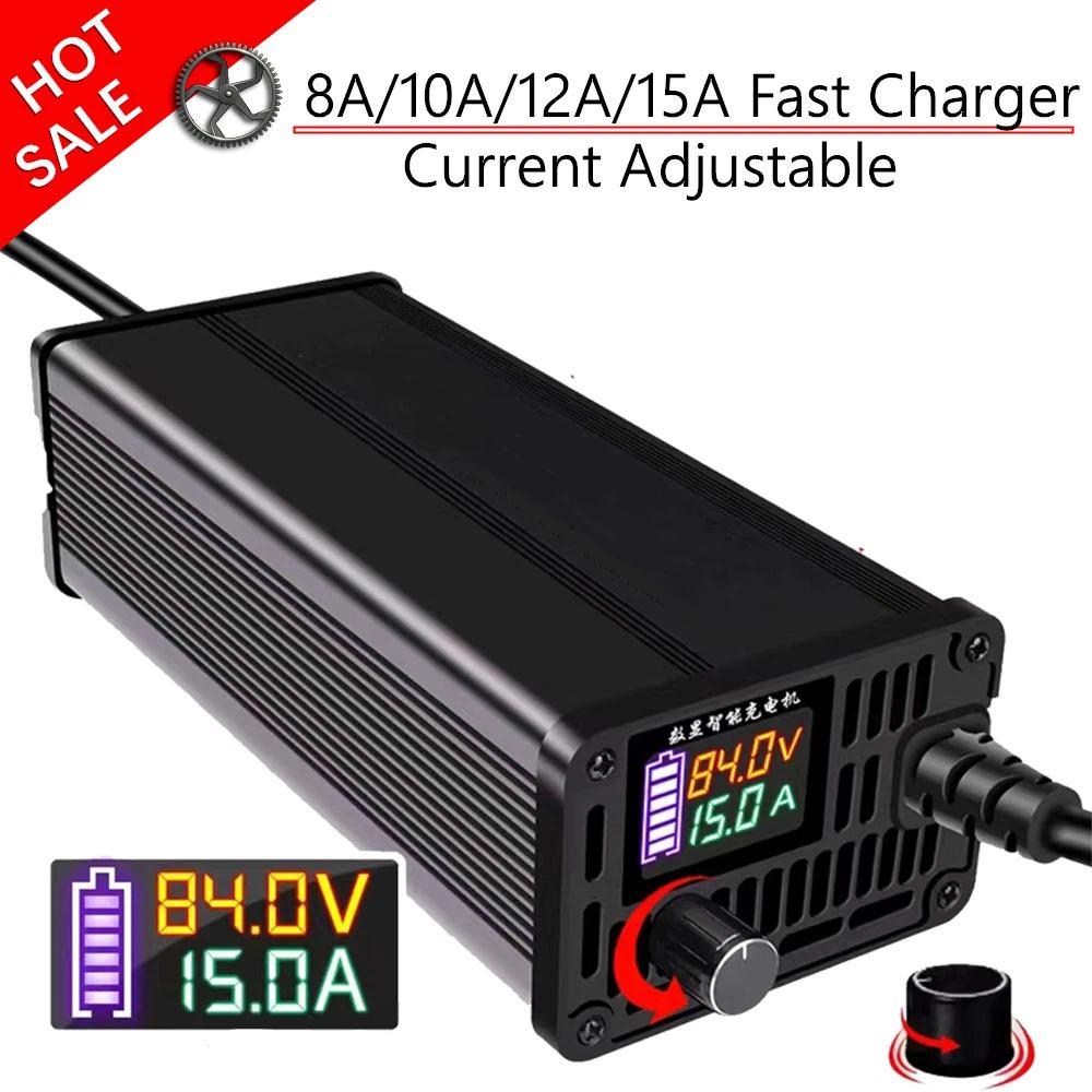 10A 15A 24V 48V 58.4V 72V 60V 84V Li-ion Lifepo4 Lithium Battery Charger Curren Adjust 13S 54.6V Fas