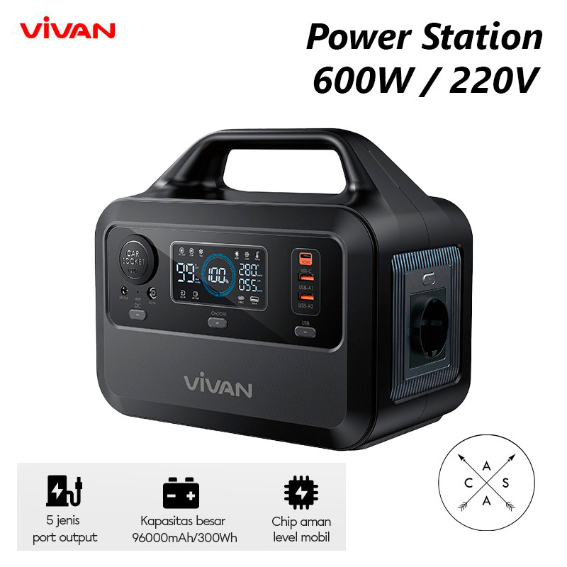 Vivan VPS-P300 Power Station 600W / 220V 96000Mah 300Wh Powerbank Portable Charger Station Power Sup