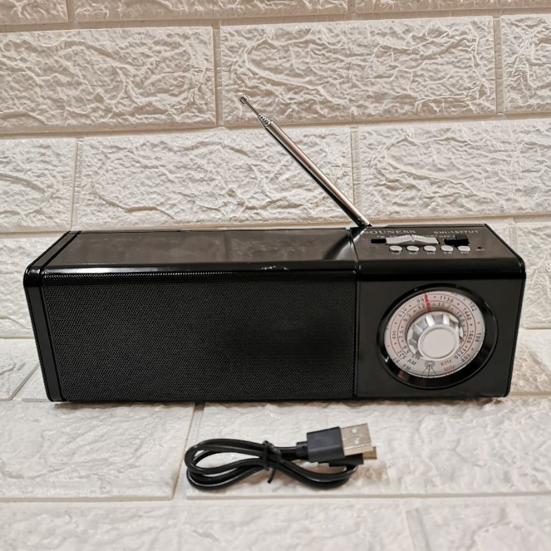 ll RADIO SPEAKER SOUNESS SNI 1577 UT 1577UT AM FM SW 3 BAND RADIO USB TF CARD SUPPORT MP3 FORMAT BLU