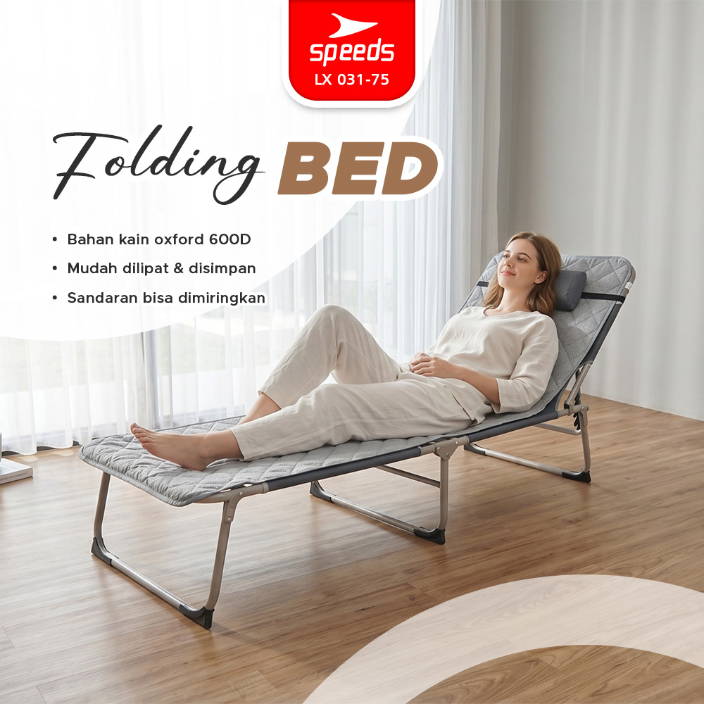 SPEEDS Kursi Lipat Velbed Kursi Malas Folding Bed Tempat Tidur Lipat Kursi Ranjang 031-75