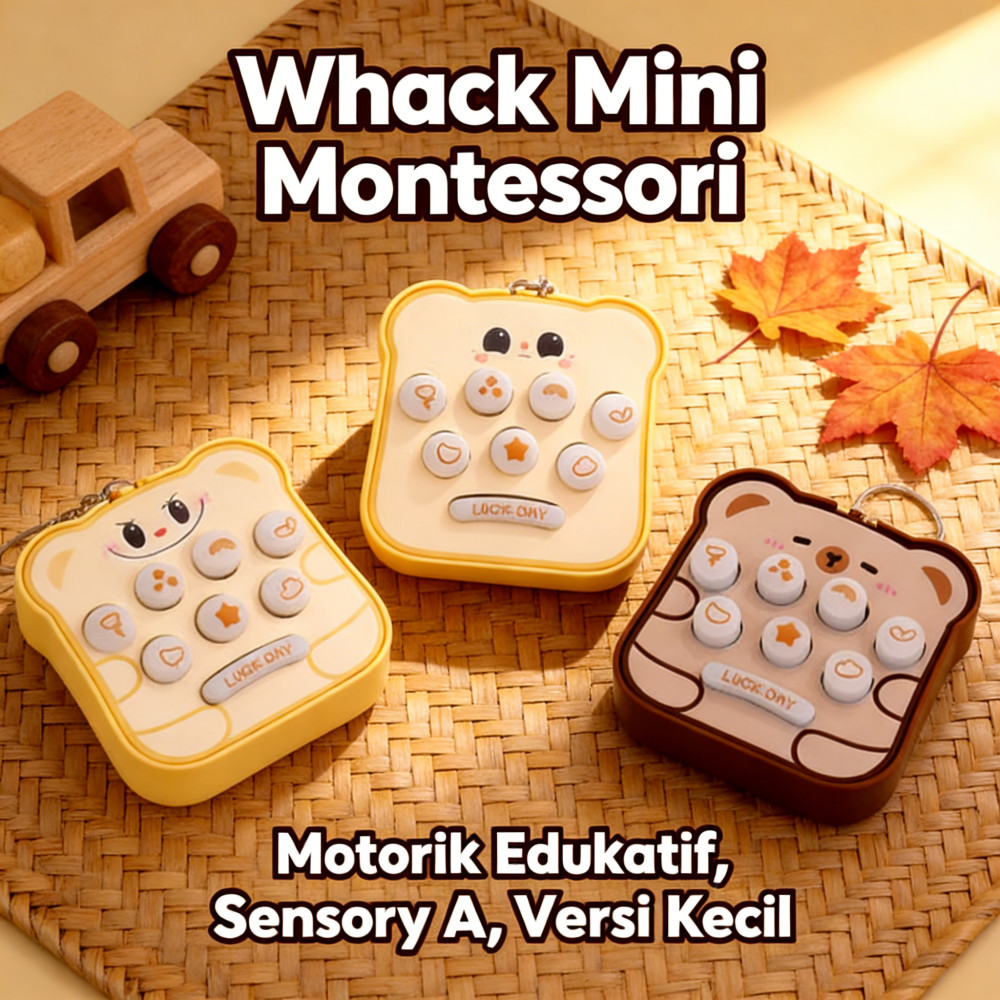 Anak Pukul Kecil Edukatif Montessori Mole Whack Versi Portable Sensory | Mainan Tikus Mole Edukasi W