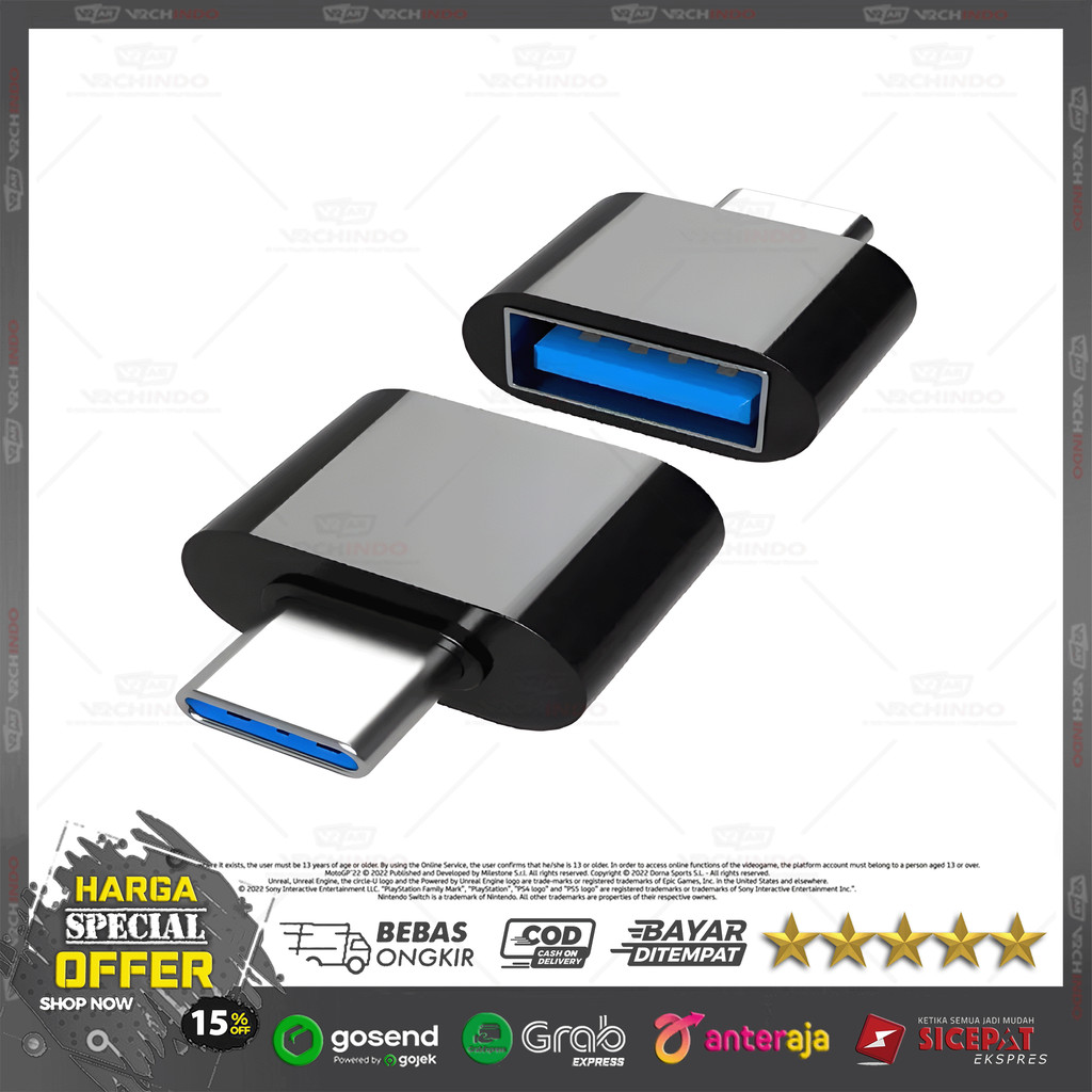Adapter OTG Mini USB Type-C V8 OTG / Converter USB OTG Type C V8 | Transfer Data Cepat HP Android Ta