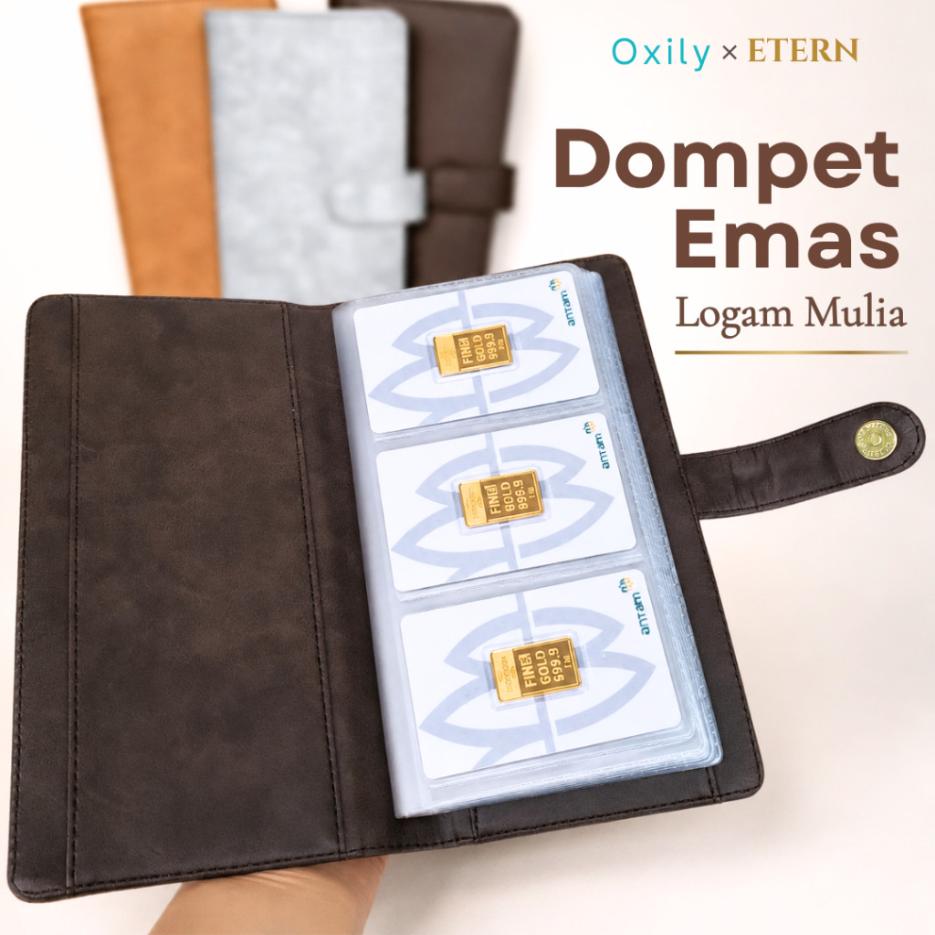 ETERN Dompet Emas Perhiasan Logam Mulia Antam Surat Mini Tempat LM Wanita penyimpanan box kotak