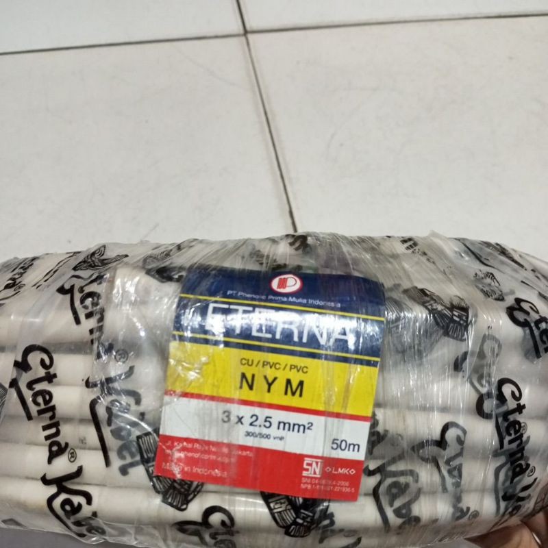 Kabel Listrik ETERNA NYM 3X2.5 3X2,5 Per Meter