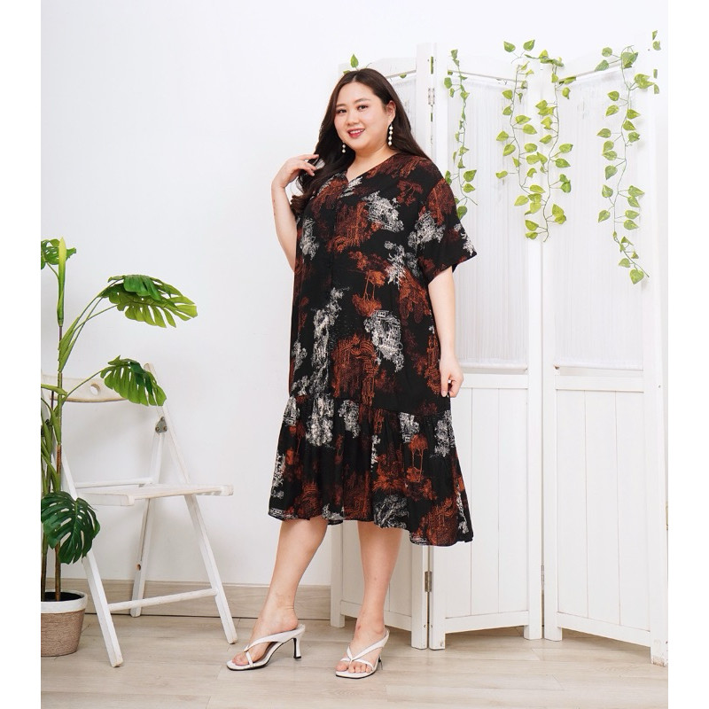 PROMO SILVANA DRESS RAYON JUMBO LD 136CM/DASTER WANITA JUMBO KEKINIAN/DASTERJUMBO HARIAN TERLARIS