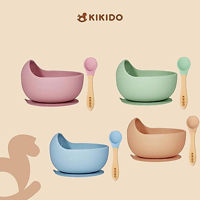 Kikido - Nomnom Feeding Set Blueberry - Silicone Cutlery Set Baby WSD