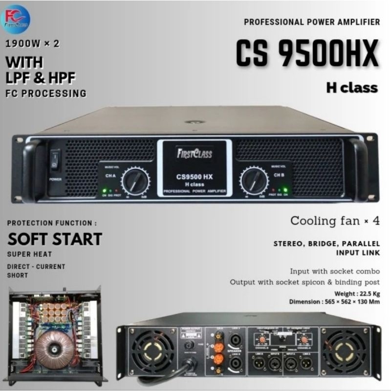 Amplifier Power Firstclass CS 9500 HX CS 9500HX CS-9500 HX Class H Ori