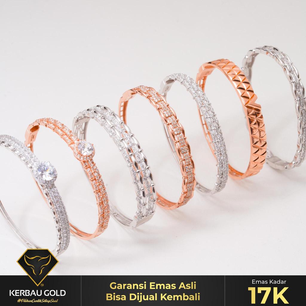 [Kerbau Gold] Gelang Emas Roxe Series 17K - Emas Asli 100%