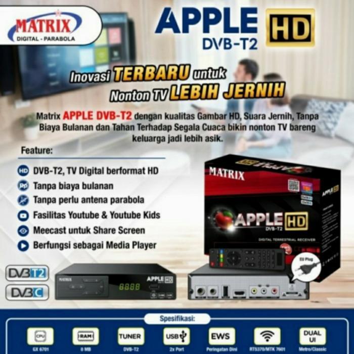 Receiver TV Set Top Box Matrix Apple DVB T2 Garuda garansi resmi 1 thn - Matrix Apple
