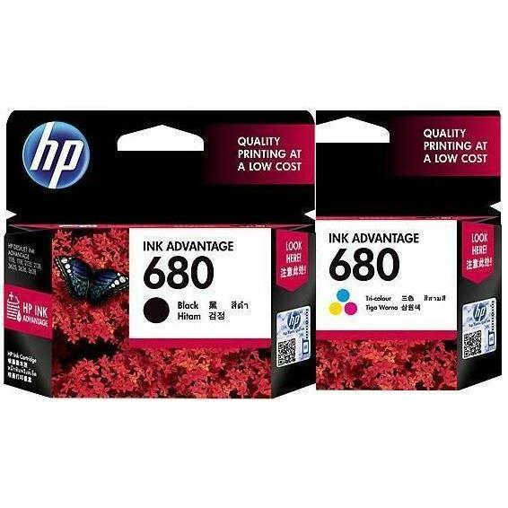 tinta hp 680 color dan black original for HP 2135-HP 3835 - HP 4535