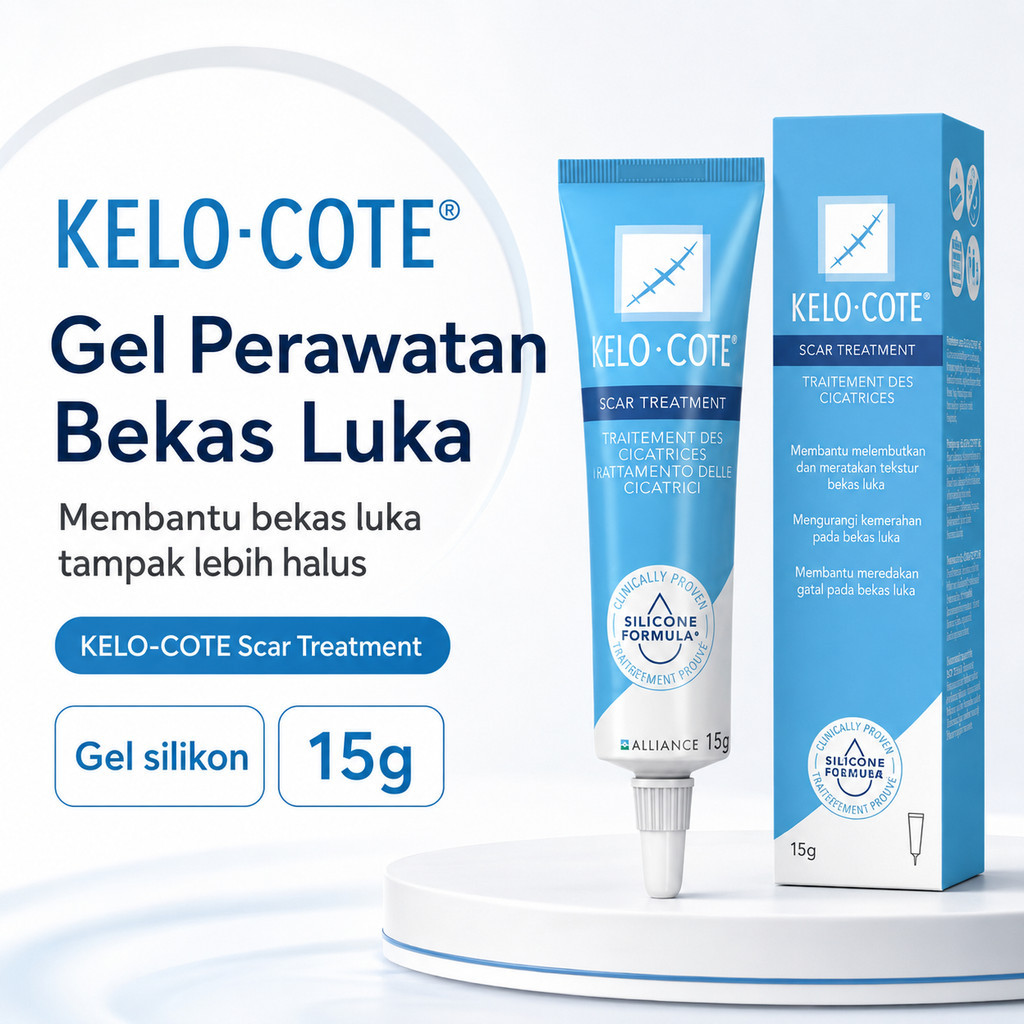 Kelo Cote Scar Gel 15g Original BPOM Silikon Medis untuk Bekas Luka Keloid