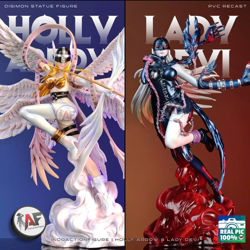 Statue Action Figure Digimon Angewomon Holy Arrow & LadyDevimon Design Recast