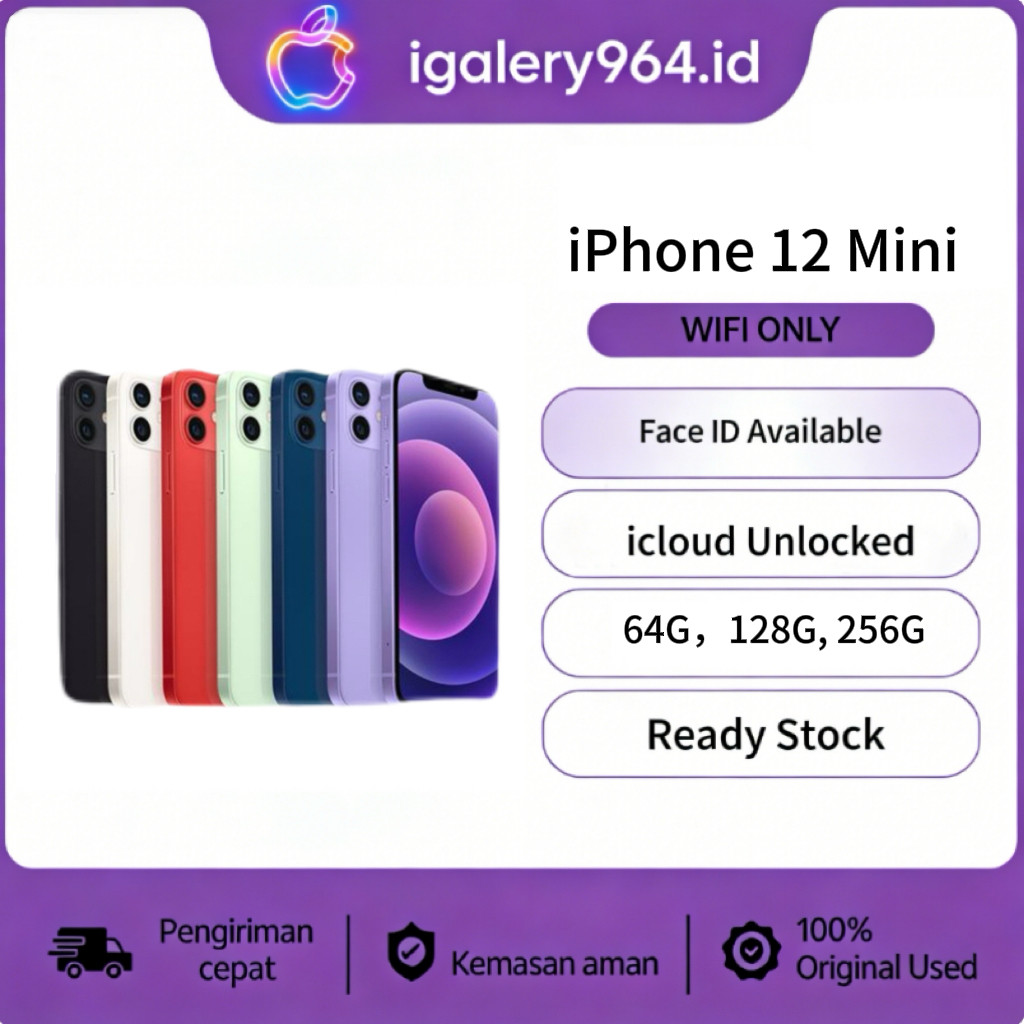 HP IPHONE 12 Mini WIFI ONLY 64GB/128GB/256GB Bekas Second Original Mulus Fullset Semua Fungsi Normal