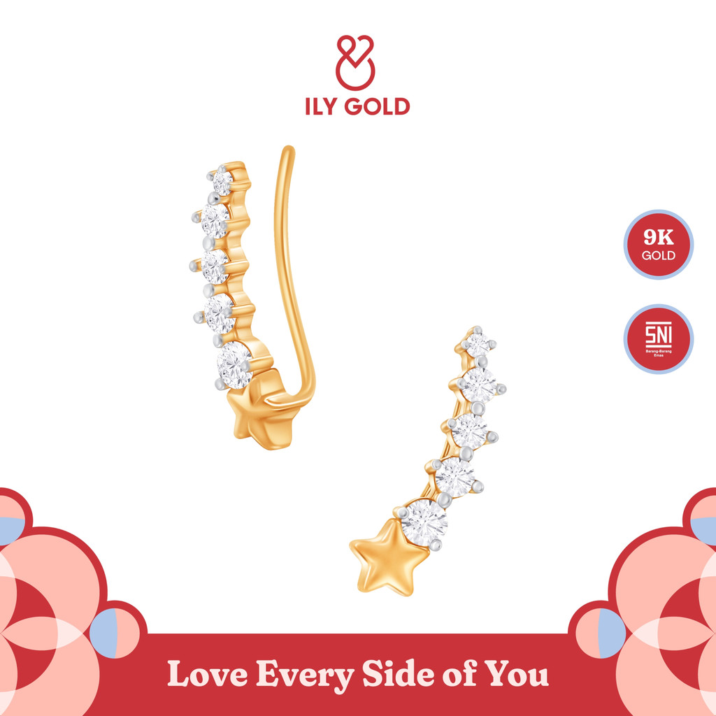 ILY GOLD - Anting Emas Wanita Moonlight 9K - EA230241