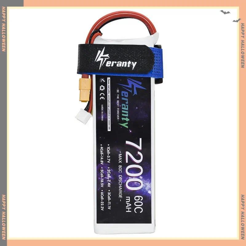 Baterai Lipo Upgrade 2S 7.4V 7200MAH 60C Tersedia Konektor T TRX XT90 Suku Cadang Untuk Quadrocopter