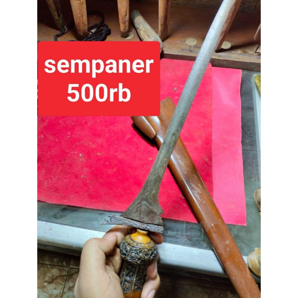 Keris Sempaner Lurus Kuno Sepuh Warangka Gayaman Solo Mentah Dusun Lawasan