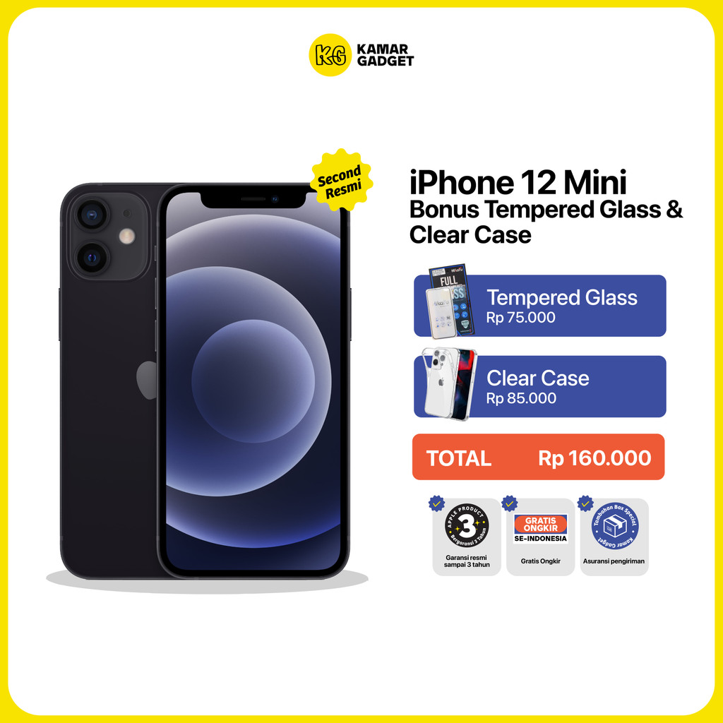 Apple iPhone 12 Mini 128GB 256GB Fullset Original Second Garansi Resmi