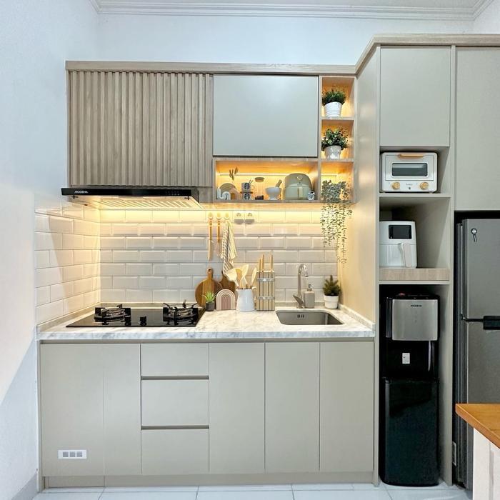 KITCHEN SET HPL/KITCHEN SET MINIMALIS/RAK PIRING/LEMARI  DAPUR MURAH MERIAH BERKUALITAS DI JAMIN