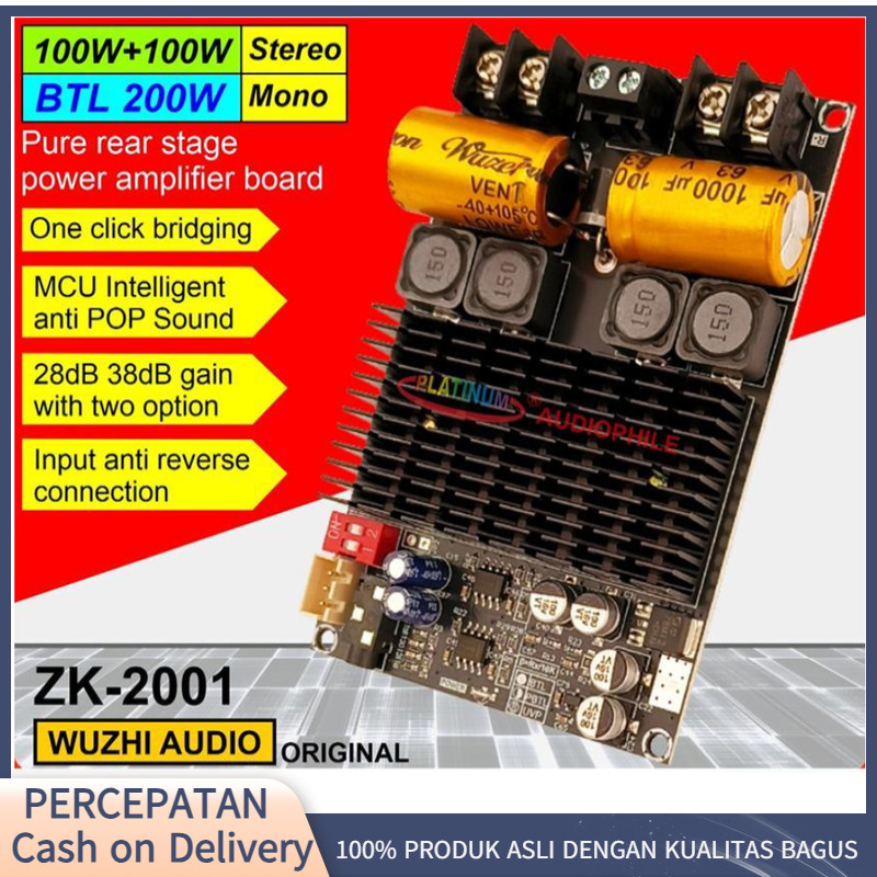 ZK-2001 TPA3221 Amplifier Class D Stereo BTL Bridge Hifi HD Sound High Power 200W