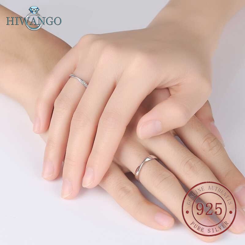 HIWANGO Cincin Wanita Zirkon Mobius Korea Cincin Pernikahan S925