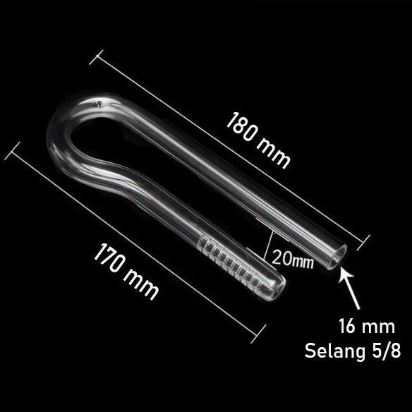 Mini Glass Lily pipe mini Lily pipe aquarium aquascape bukan skimmer stainless - MINI LILY-IN 16