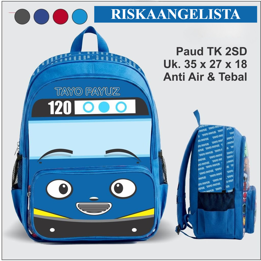 Tas Anak Sekolah TAYO TK SD Ransel Lucu  Anak Laki Laki Riskaangelista tas tayo