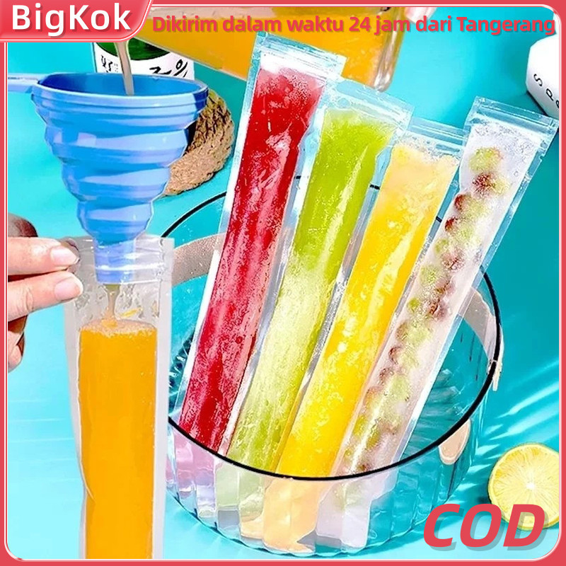 50PCS Plastik Klip Es Lilin Mambo Ziplock/Plastik Jelly Plastik Es Mambo/Kantong Plastik Es Lilin Pa