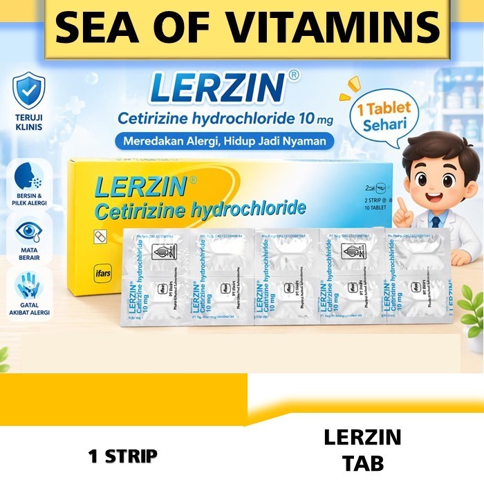 1 STRIP LERZIN 10 TABLET ANTI GATAL SUPLEMEN