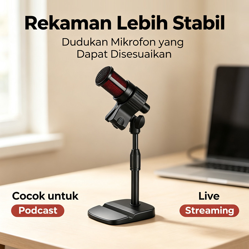 Stand Stand Stands Dudukan Mic Mikrofon Microphone Microphone Dekstop Pendek Conference Tabletop Rap
