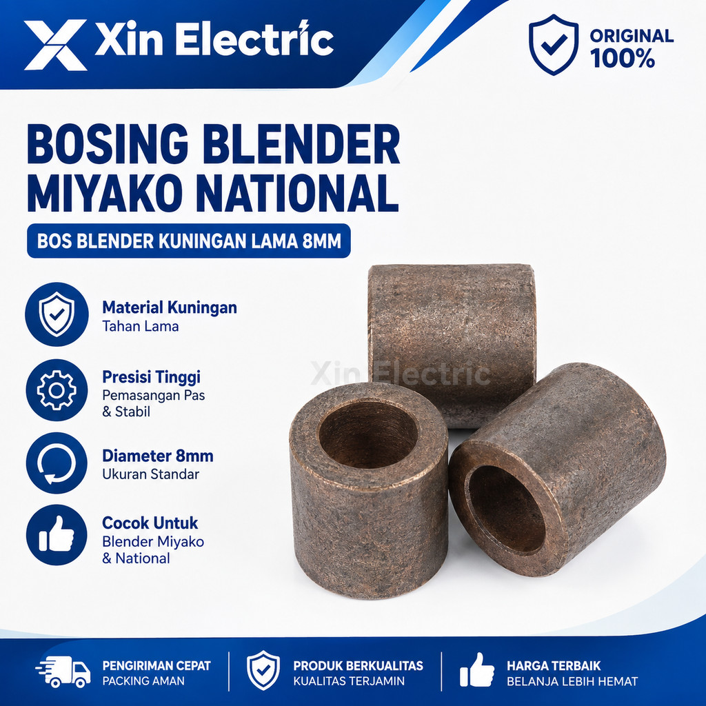 Bushing Blender Boshing As Pisau Sparepart Bos Kuningan 8mm untuk Miyako National Sanex GMC