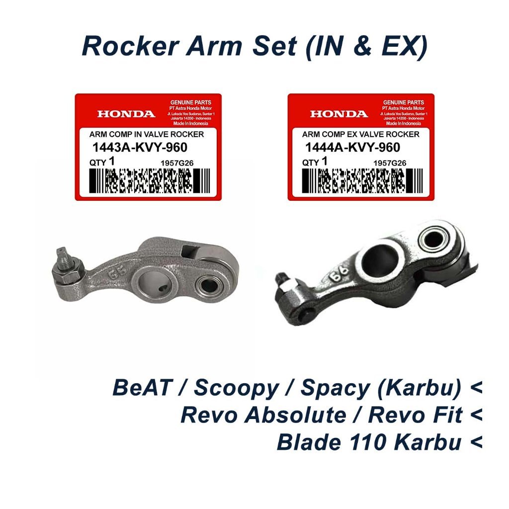Rocker Arm Platuk Klep In Ex Honda BeAT Scoopy Spacy Revo Absolute Blade 110 Karbu 1443A 14440-KVY-9