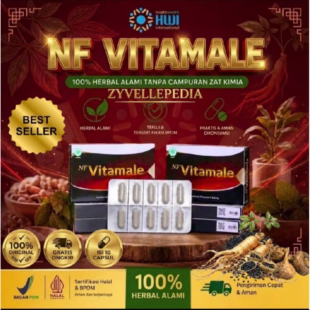 Terbaru T'erlarisss!!! Nf-Vitamelle Vitamell HWI Original Vitamin Suplemen Herbal 10 kapsul Halal BP