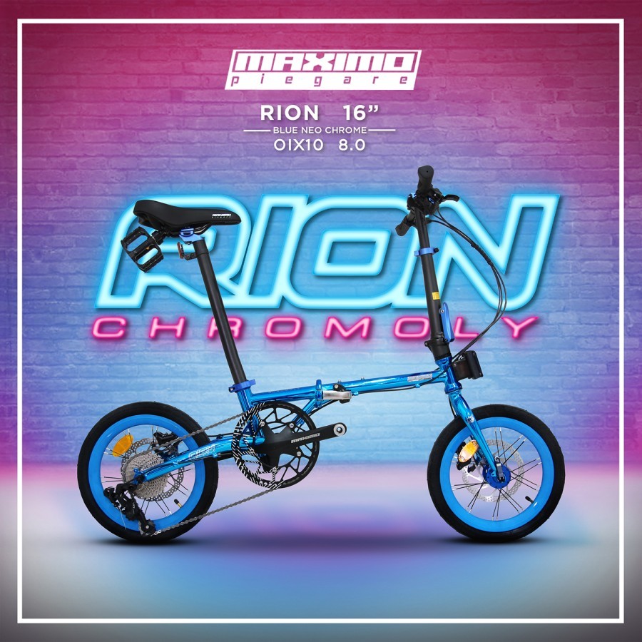 Sepeda Lipat Maximo Piegare Rion 16'' Chromoly 9 Speed