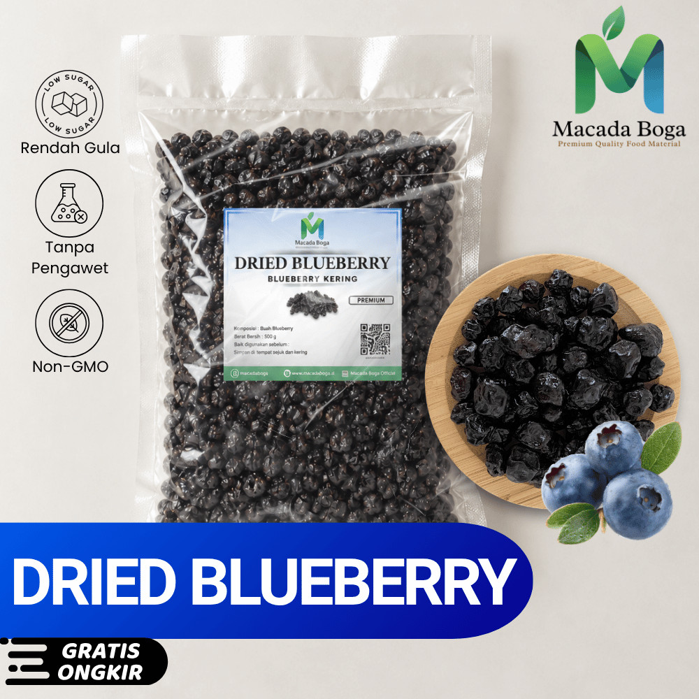 Dried Blueberry Premium 100 Gr - Buah Blueberry Kering Organic Grade A