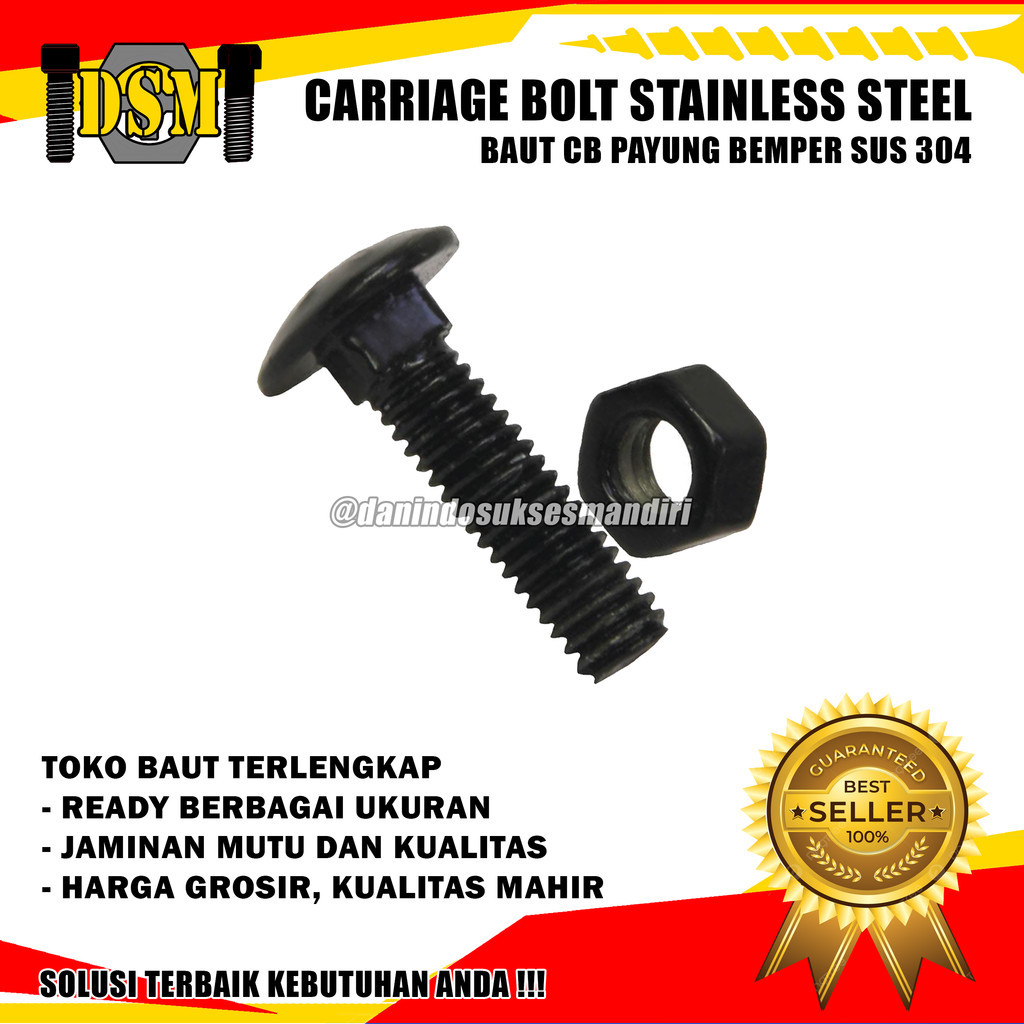 Mur Baut CB M8 / Carriage Bolt 5/16" / Baut Payung 8 MM
