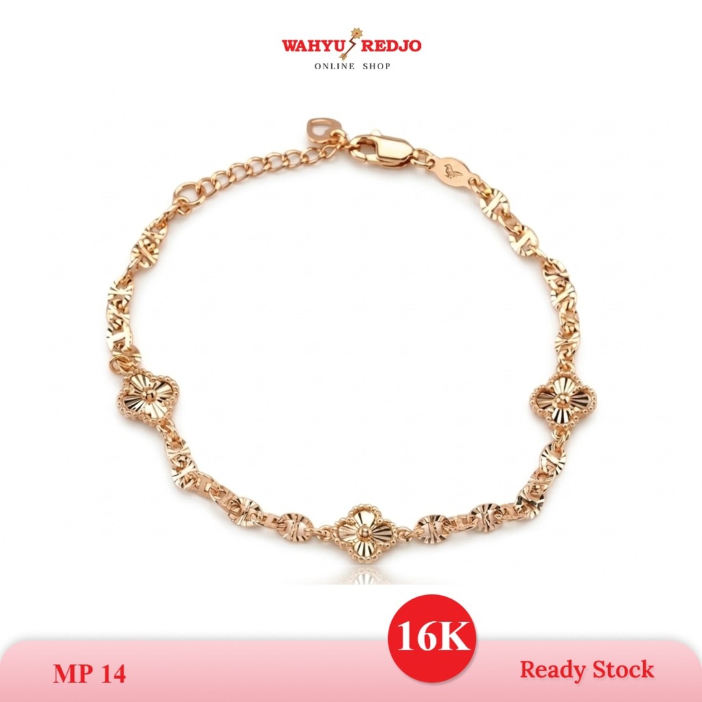 WAHYU REDJO - GELANG EMAS 16K HWT MODEL DAUN SEMANGGI GOLD TIMELESS & DAILYWEAR (PMR)